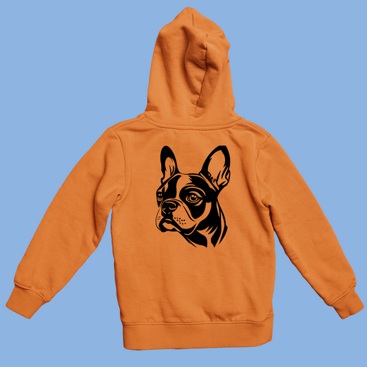 Hoodie orange  "Boston Terrier"