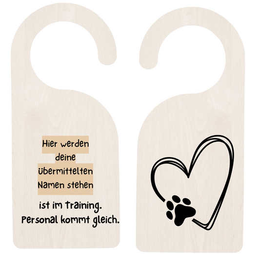 Türschild "... im Training"