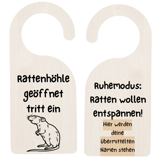 Türschild "Rattenhöhle"