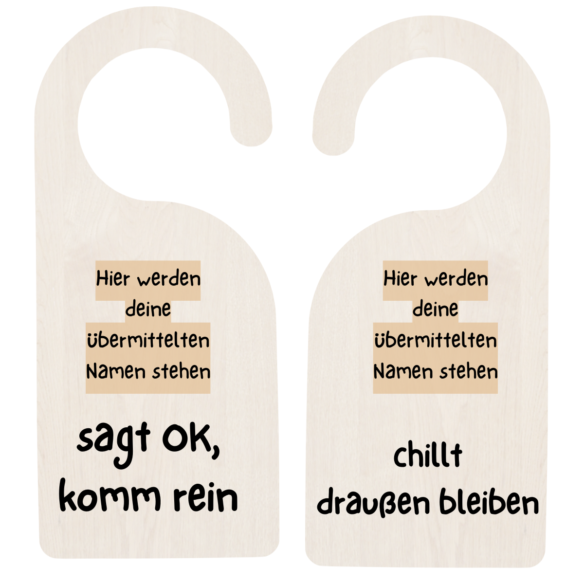 Türschild "ok, komm rein"