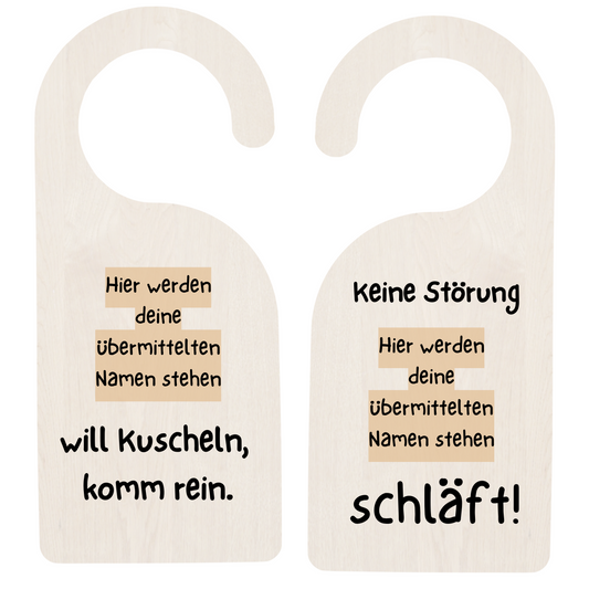 Türschild "...will kuscheln"