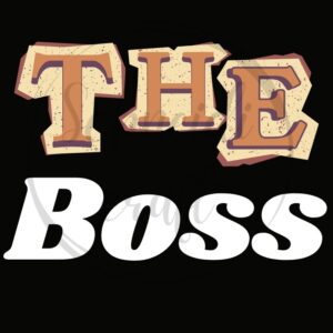 Schwarzer Hoodie mit Aufdruck „The Boss“ in markanter Schrift, aus weichem Sweatstoff mit bequemer Passform